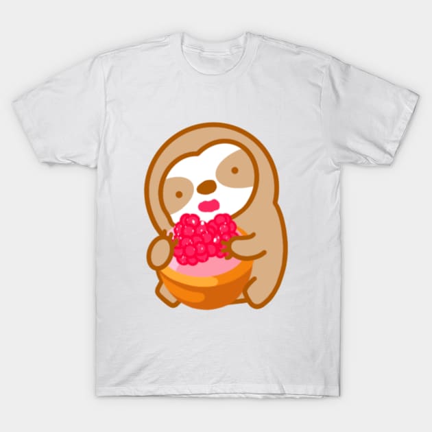 Cute Mini Raspberry Tart Sloth T-Shirt by theslothinme